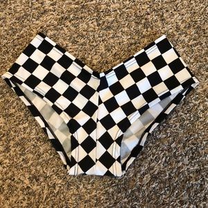 Checkered cheeky boy shorts